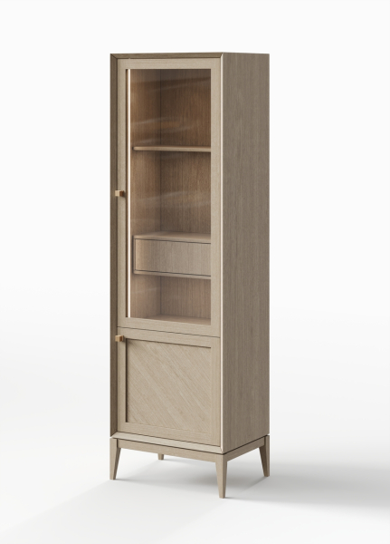 Витрина  1-дверная  Audrey с рамкой и внутренним ящиком, правая