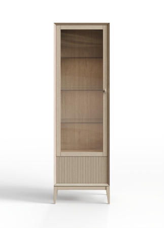 Витрина  1-дверная  Audrey с рифленным нижним ящиком, левая