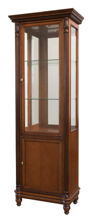 Витрина "Флоренция" однодверная со стеклянными боковинами, зеркалом и подсветкой, правая