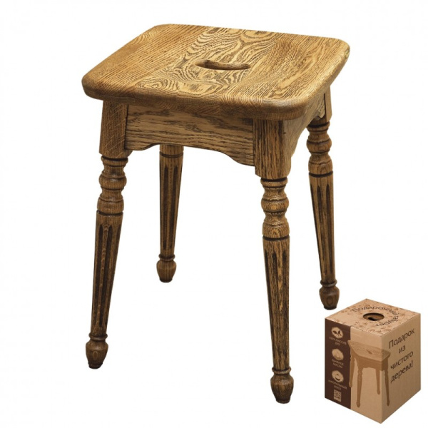 Табурет подарочный, дуб, масло, воск 