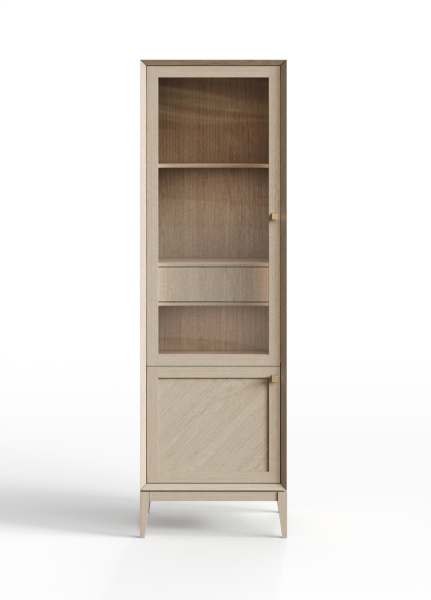 Витрина  1-дверная  Audrey с рамкой и внутренним ящиком, левая