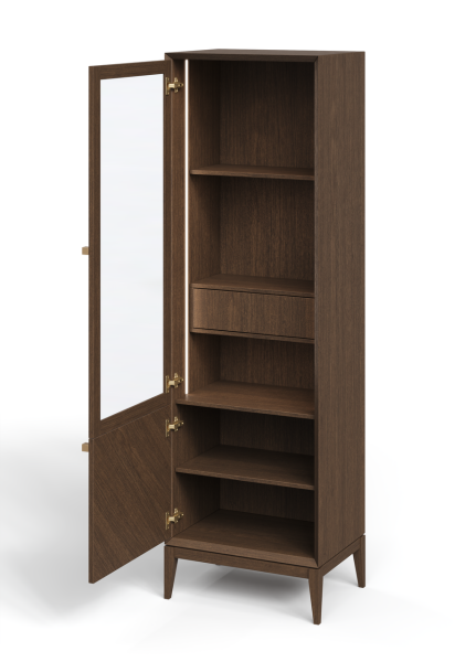 Витрина  1-дверная  Audrey с плоской дверцой и внутренним ящиком, левая