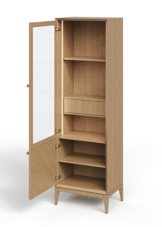 Витрина  1-дверная  Audrey с плоской дверцой и внутренним ящиком, левая