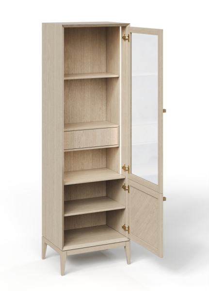 Витрина  1-дверная  Audrey с рамкой и внутренним ящиком, правая